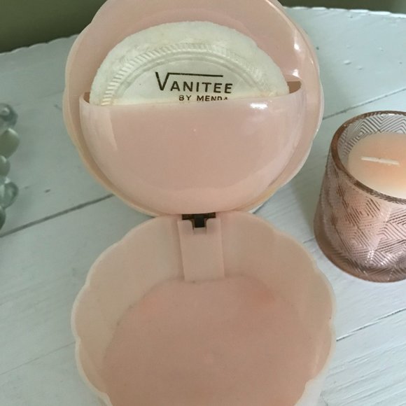 Accents Vintage Pink Powder Box With Puff Poshmark